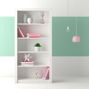 (NEW) Wayfair White Angelica Standard Bookcase